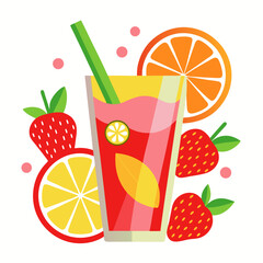 cocktail with fruits and berries
