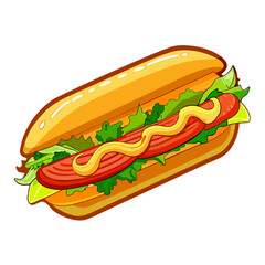 hot dog with ketchup and mustard