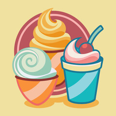 vector illustration of a cupcake