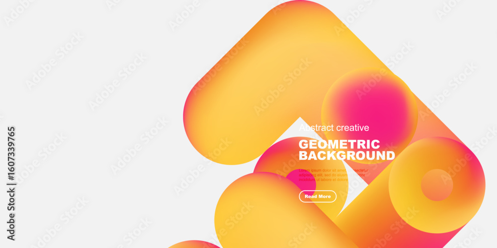 Fototapete vibrant fluid shapes overlap, creating dynamic abstract composition. warm colors dominate, with text