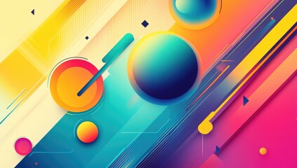 Vibrant abstract design with dynamic shapes and bold colors