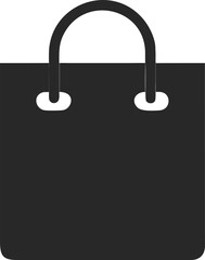 Simple Black Shopping Bag Icon Illustration