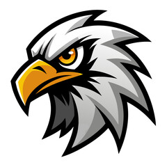 Fierce eagle head mascot logo with sharp features and intense gaze