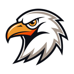 Stylized eagle head logo with sharp features and intense gaze