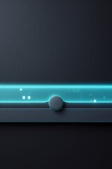 Abstract futuristic glowing blue light tube with small sphere