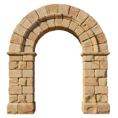 Fototapeta premium Ancient stone archway structure isolated on transparent background