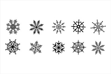 Vector Snowflake Set for Winter Holiday Decoration