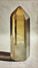 Golden Smoky Quartz Crystal on Textured Background