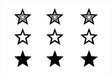 Set of Star Icons Vector Illustration for Decoration and Celebration