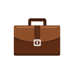 briefcase,work,business flat icon illustration of a brown leather briefcase with lock symbol showing professional work or corporate business
