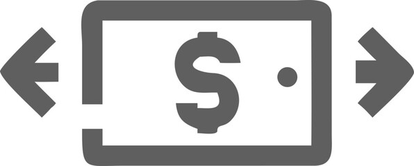 Digital Money Transfer Icon Arrows