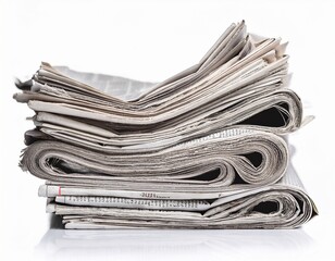 pile of newspapers isolated on white background stack of newspapers