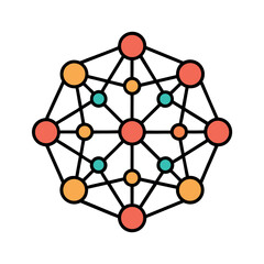 Neural Network Vector Icon | Artificial Intelligence Illustration Digital Brain Design