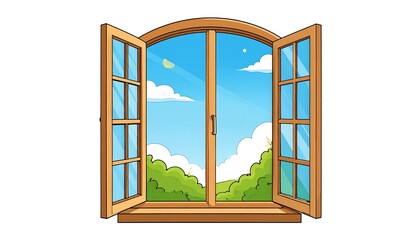 Cartoon window view