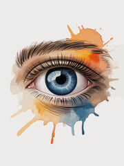 human eye in blue
