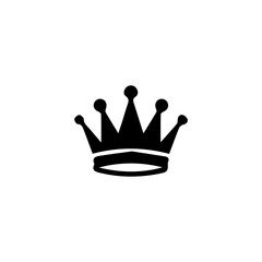 A modern minimalist crown logo in black color. Perfect for luxury brands, royal themes, high-end businesses, or elegant branding identities. This vector graphic features a stylized crown with clean li