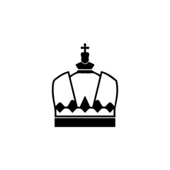 A modern minimalist crown logo in black color. Perfect for luxury brands, royal themes, high-end businesses, or elegant branding identities. This vector graphic features a stylized crown with clean li