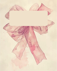 greeting card with pink ribbon