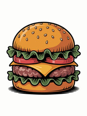 hamburger isolated on white background