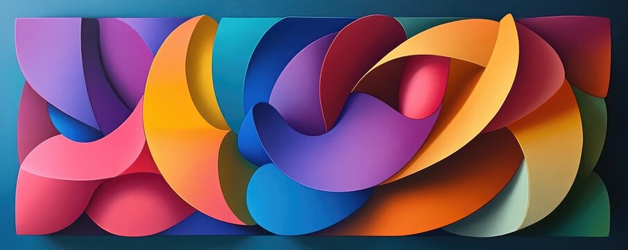 Abstract geometric shapes in vibrant colors (5)