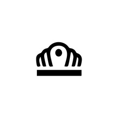 A modern minimalist crown logo in black color. Perfect for luxury brands, royal themes, high-end businesses, or elegant branding identities. This vector graphic features a stylized crown with clean li
