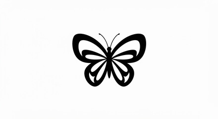 Simple Black Butterfly Silhouette Elegant Design.