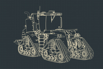 Modern four-track tractor blueprint