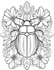 A vector illustration of black and white flowers and leaves in a seamless vintage floral pattern