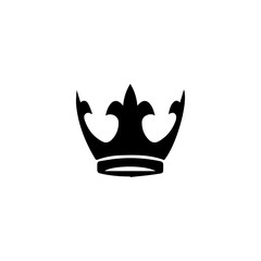 A modern minimalist crown logo in black color. Perfect for luxury brands, royal themes, high-end businesses, or elegant branding identities. This vector graphic features a stylized crown with clean li