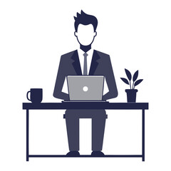 businessman working on laptop