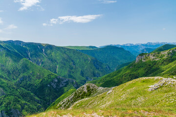 Fototapeta premium View of the Rakitnica Canyon in Lukomir, the highest village in Bosnia-Herzegovina