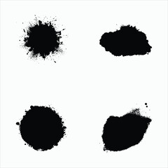 Ink splatter shapes collection.