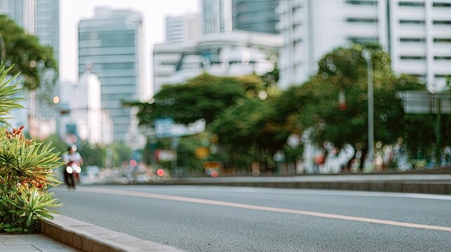 Urban landscape with blurred cars and motorcycles in foggy weather displays a busy street scene on a chilly day - Powered by Adobe