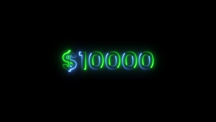 Growing concept Dollar is rising up with money, 0 dollar to 1000 dollar making animation. A success story of making 500 dollars from 0 dollar.