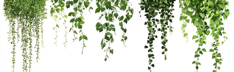 Hanging vines of lush green foliage