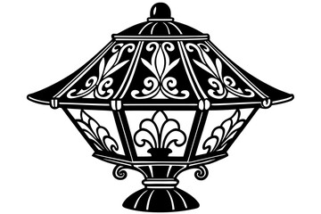 vintage street lamp vector 