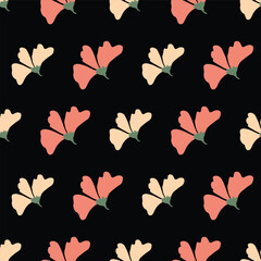 Seamless floral pattern with abstract flowers.