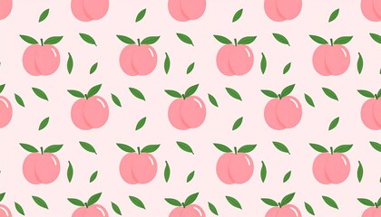 Cute peach pattern on pastel background