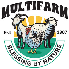 Multifarm Mascot Logo Illustration