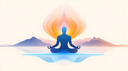 Serene Zen Meditation Silhouette in Peaceful Landscape