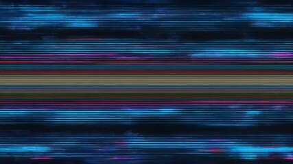 Vibrant horizontal neon light streaks create a dynamic, modern abstract background with a subtle digital glitch effect, perfect for tech and music visuals - Powered by Adobe