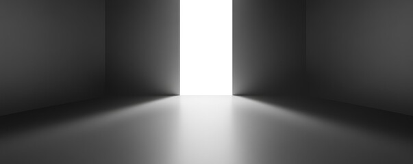 Empty room with a bright light source