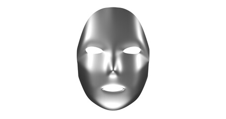 Metal mystery identity cover mask shining in light for theatre disguise or carnival