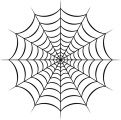 Hand-Drawn Style Spider Web Vector Isolated for Creepy Halloween Decorations.