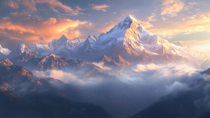 Ultra HD Snow mountain aerial view image where heaven meets earth picture mystical mountains background image mount Kanchenjunga image time lapse of the Everest photo