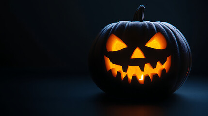 Fototapeta premium Halloween is a spooky, eerie, and chilling time of year, filled with ghostly shadows and haunted houses. Streets become foggy and dark, lit only by flickering jack-o’-lanterns carved from grinning pum