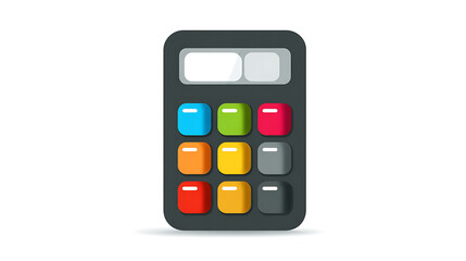 Colorful Calculator Icon Illustration for Finance Math and Accounting Concepts