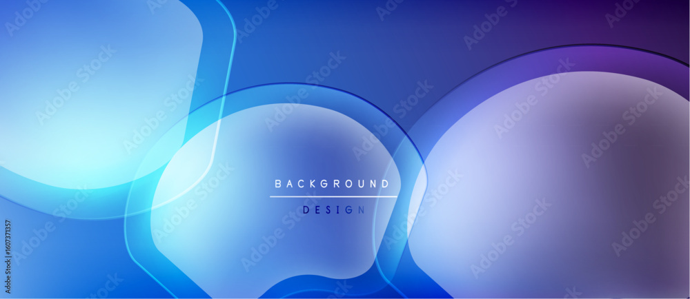 Poster abstract blue background. fluid shapes overlap, creating dynamic visual effect. gradient colors sugg