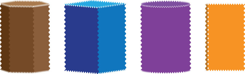 Minimalist Zigzag Label & Sticker Frames – Seamless Vector Border Set with Geometric Shapes, 3D Texture, and Design Symbols