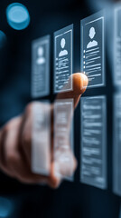 Human resources selection process digital interface interaction finger touching